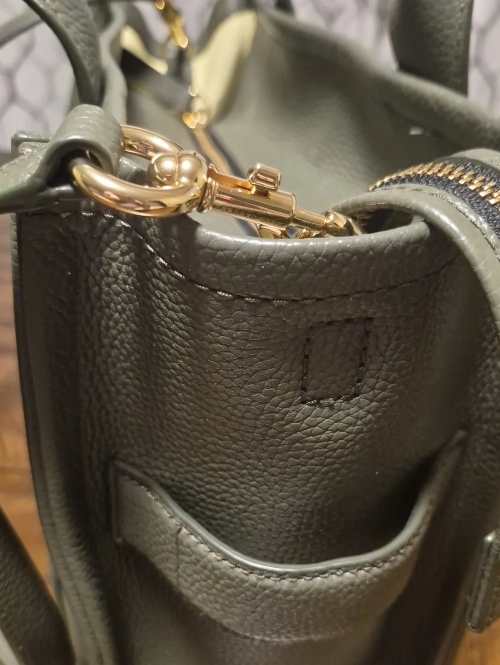 Marc Jacobs Olive Green 'The ToteBag' Leather Messenger